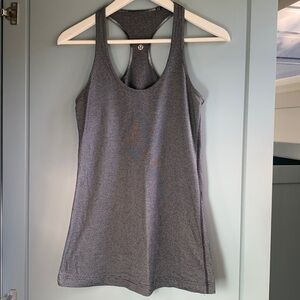 Lululemon Cool Racerback Grey Fine Stripe Tank Top - Size 8